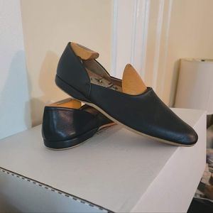 Men's navy leather bedroom flipper